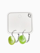 Серьги «Таблетка. Кошачий глаз», шарик, пластик, зелёные в серебре  (артикул 10967874)  большой выбор товаров оптом и в розницу по низким ценам с доставкой