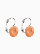 Серьги «Таблетка. Кошачий глаз», шарик, пластик, оранжевые в серебре  (артикул 10967875)  большой выбор товаров оптом и в розницу по низким ценам с доставкой