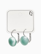 Серьги «Таблетка. Кошачий глаз», шарик, пластик, голубые в серебре  (артикул 10967876)  большой выбор товаров оптом и в розницу по низким ценам с доставкой