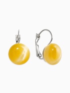 Серьги «Таблетка. Кошачий глаз», шарик, пластик, бежевые в серебре  (артикул 10967877)  большой выбор товаров оптом и в розницу по низким ценам с доставкой