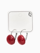Серьги «Таблетка. Блёстка», шарик, пластик, бордовые в серебре  (артикул 10967882)  большой выбор товаров оптом и в розницу по низким ценам с доставкой