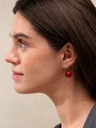 Серьги «Шар №14», пластик, малиновые в золоте - Фото 5