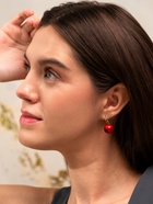 Серьги «Шар №14», пластик, малиновые в золоте - Фото 2
