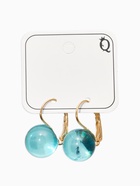 Серьги «Шар №14», пластик, голубые в золоте  (артикул 10967901)  большой выбор товаров оптом и в розницу по низким ценам с доставкой