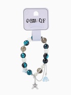 Браслет с подвесками «Сахарный. Башня с цветами», d=6 см, шар №10/8, чёрный, синий в серебре  (артикул 10967915)  большой выбор товаров оптом и в розницу по низким ценам с доставкой