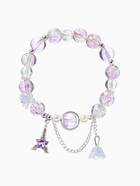 Браслет с подвесками «Сахарный. Башня с цветами», d=6 см, шар №10/8, фиолетовый, розовый в серебре  (артикул 10967916)  большой выбор товаров оптом и в розницу по низким ценам с доставкой