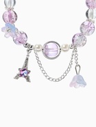 Браслет с подвесками «Сахарный. Башня с цветами», d=6 см, шар №10/8, фиолетовый, розовый в серебре  (артикул 10967916)  большой выбор товаров оптом и в розницу по низким ценам с доставкой