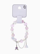 Браслет с подвесками «Сахарный. Башня с цветами», d=6 см, шар №10/8, фиолетовый, розовый в серебре  (артикул 10967916)  большой выбор товаров оптом и в розницу по низким ценам с доставкой