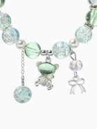 Браслет с подвесками «Сахарный. Мишка», шар №10/8, d=6 см, зелёный, голубой в серебре  (артикул 10967917)  большой выбор товаров оптом и в розницу по низким ценам с доставкой