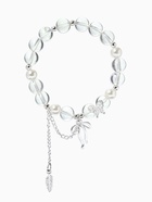 Браслет с подвесками «Сахарный. Перо и бант», d=6 см, шар №10/8, белый радужный в серебре  (артикул 10967923)  большой выбор товаров оптом и в розницу по низким ценам с доставкой