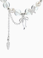 Браслет с подвесками «Сахарный. Перо и бант», d=6 см, шар №10/8, белый радужный в серебре  (артикул 10967923)  большой выбор товаров оптом и в розницу по низким ценам с доставкой