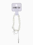 Браслет с подвесками «Сахарный. Перо и бант», d=6 см, шар №10/8, белый радужный в серебре  (артикул 10967923)  большой выбор товаров оптом и в розницу по низким ценам с доставкой