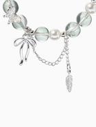 Браслет с подвесками «Сахарный. Перо и бант», d=6 см, шар №10/8, серый в серебре  (артикул 10967924)  большой выбор товаров оптом и в розницу по низким ценам с доставкой