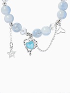 Браслет с подвесками «Сахарный. Сердце текучее», d=6 см, шар № 10/8, голубой в серебре  (артикул 10967927)  большой выбор товаров оптом и в розницу по низким ценам с доставкой