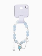 Браслет с подвесками «Сахарный. Сердце текучее», d=6 см, шар № 10/8, голубой в серебре  (артикул 10967927)  большой выбор товаров оптом и в розницу по низким ценам с доставкой