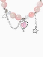 Браслет с подвесками «Сахарный. Сердце текучее», d=6 см, шар № 10/8, белый, розовый в серебре  (артикул 10967928)  большой выбор товаров оптом и в розницу по низким ценам с доставкой