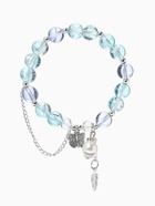 Браслет с подвесками «Сахарный. Бабочка и перо», d=6 см, шар № 10/8, голубой, фиолетовый в серебре  (артикул 10967929)  большой выбор товаров оптом и в розницу по низким ценам с доставкой