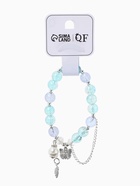 Браслет с подвесками «Сахарный. Бабочка и перо», d=6 см, шар № 10/8, голубой, фиолетовый в серебре  (артикул 10967929)  большой выбор товаров оптом и в розницу по низким ценам с доставкой