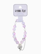 Браслет с подвесками «Сахарный. Сердце, искра», d=6 см, шар № 10/8, розовый, фиолетовый в серебре  (артикул 10967934)  большой выбор товаров оптом и в розницу по низким ценам с доставкой