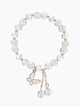 Браслет с подвесками «Сахарный. Бабочка», d=6 см, шар №8, белый в золоте  (артикул 10967937)  большой выбор товаров оптом и в розницу по низким ценам с доставкой