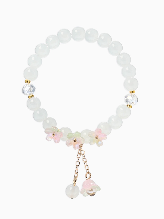 Браслет «Цветы Незабудки», d=6 см, шар №8, белый, розовый - Фото 1