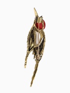 Брошь «Птица Дятел», красная, белая в чернёном золоте  (артикул 10968164)  большой выбор товаров оптом и в розницу по низким ценам с доставкой