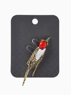 Брошь «Птица Дятел», красная, белая в чернёном золоте  (артикул 10968164)  большой выбор товаров оптом и в розницу по низким ценам с доставкой