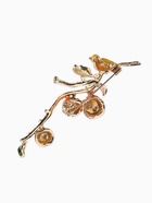 Брошь «Птица на ветке с хурмой», оранжевая в золоте  (артикул 10968171)  большой выбор товаров оптом и в розницу по низким ценам с доставкой