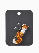 Брошь «Лиса с хвостиком», белый, оранжевая в золоте  (артикул 10968176)  большой выбор товаров оптом и в розницу по низким ценам с доставкой