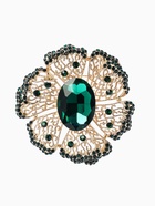 Брошь «Цветок изумрудный», стразы, зелёная в золоте - Фото 1