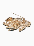 Брошь «Цветок изумрудный», стразы, зелёная в золоте  (артикул 10968184)  большой выбор товаров оптом и в розницу по низким ценам с доставкой