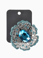 Брошь «Цветок сапфировый», стразы, синий в серебре - Фото 4