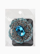 Брошь «Цветок сапфировый», стразы, синий в серебре  (артикул 10968185)  большой выбор товаров оптом и в розницу по низким ценам с доставкой