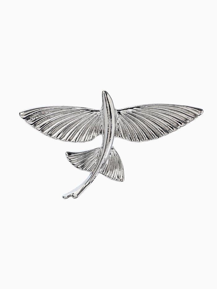 Брошь «Летучая рыба», цвет серебро
