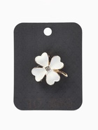 Брошь «Клевер» матовая, белая в золоте  (артикул 10968195)  большой выбор товаров оптом и в розницу по низким ценам с доставкой