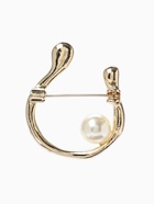 Брошь «Подкова с бусиной», №10, белая в золоте  (артикул 10968197)  большой выбор товаров оптом и в розницу по низким ценам с доставкой