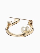 Брошь «Подкова с бусиной», №10, белая в золоте  (артикул 10968197)  большой выбор товаров оптом и в розницу по низким ценам с доставкой