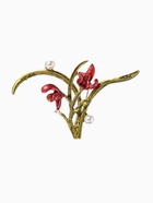 Брошь «Цветы Ирисы с жемчугом», красная, зелёная  (артикул 10968208)  большой выбор товаров оптом и в розницу по низким ценам с доставкой