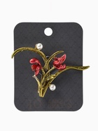 Брошь «Цветы Ирисы с жемчугом», красная, зелёная  (артикул 10968208)  большой выбор товаров оптом и в розницу по низким ценам с доставкой