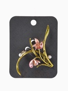 Брошь «Цветы Ирисы с жемчугом», красная, розовая  (артикул 10968209)  большой выбор товаров оптом и в розницу по низким ценам с доставкой