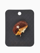 Брошь «Ежик с цветами», коричневая, оранжевая в золоте  (артикул 10968212)  большой выбор товаров оптом и в розницу по низким ценам с доставкой