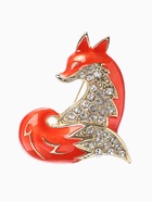 Брошь «Лиса хитрая», стразы, оранжевая, белая в золоте  (артикул 10968215)  большой выбор товаров оптом и в розницу по низким ценам с доставкой