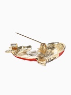 Брошь «Лиса хитрая», стразы, оранжевая, белая в золоте  (артикул 10968215)  большой выбор товаров оптом и в розницу по низким ценам с доставкой