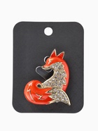 Брошь «Лиса хитрая», стразы, оранжевая, белая в золоте  (артикул 10968215)  большой выбор товаров оптом и в розницу по низким ценам с доставкой