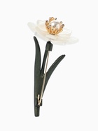 Брошь «Цветок нежный», жемчуг, белая, зелёная в золоте  (артикул 10968226)  большой выбор товаров оптом и в розницу по низким ценам с доставкой