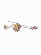 Брошь «Фламинго», кристалл, ноги двигаются, белая, малиновый золоте - Фото 3