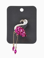 Брошь «Фламинго», кристалл, ноги двигаются, белая, малиновый золоте  (артикул 10968227)  большой выбор товаров оптом и в розницу по низким ценам с доставкой