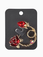 Брошь «Цветок бутон розы», красная в золоте - Фото 4