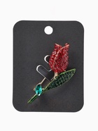 Брошь «Цветок Тюльпан», стразы, красная, зелёная в золоте  (артикул 10968232)  большой выбор товаров оптом и в розницу по низким ценам с доставкой