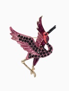 Брошь «Птица Аист», стразы, фиолетовая в золоте  (артикул 10968235)  большой выбор товаров оптом и в розницу по низким ценам с доставкой